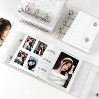 Protège-carnet à feuilles mobiles en PVC souple transparent multicolore avec bouton-pression, pour classeur à 3 trous Laser Star / Clear