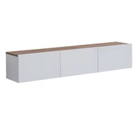 Meuble TV mural flottant en bois blanc moderne en gros, console multimédia jusqu'à 80 pouces pour salon
