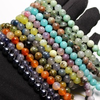 Perles en pierres précieuses naturelles en gros, 6 mm, 8 mm, 10 mm, perles rondes en pierre pour la fabrication de colliers et de bracelets