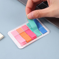 Blocs-notes autocollants fluorescents PET avec boîte, index transparents, marqueurs transparents, fournitures de bureau et scolaires