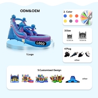 Toboggan aquatique gonflable combiné en promotion – Toboggan aquatique gonflable d'extérieur avec zone de saut