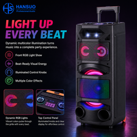 Speaker Party Rechargeable HANSUO HS-TS10V6 dengan Driver Bass 10 Inch, Tweeter Ganda, USB, TF, FM, dan Efek Lampu Dinamis