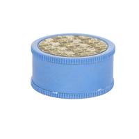 Broyeur à tabac écologique en plastique biodégradable concave à 3 couches avec paillettes, 42*21mm, accessoire de fumeur