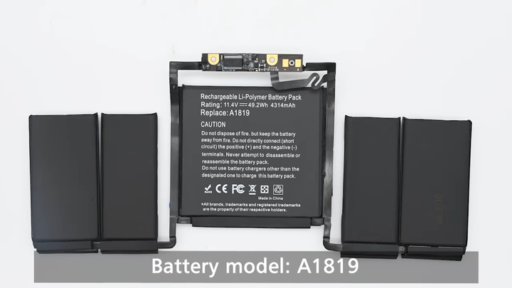 高品質 A1819 交換用ノートパソコンバッテリー Macbook Pro Retina 13