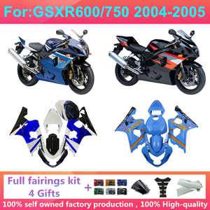 NOUVEAU Kit de carénage complet ABS pour moto compatible avec GSXR600 GSXR750 Gsx600r Gsx750r <span class=keywords><strong>GSXR</strong></span> 600 <span class=keywords><strong>750</strong></span> 2004 <span class=keywords><strong>2005</strong></span> 04 05 K4 Kits de carénages Zxmt - Product Image 1