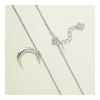 Classique Vente Chaude 925 Bijoux Minimalistes En Argent Plaqué Or Croissant De Lune Phase Pendentif Collier Unisexe