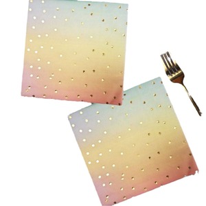 Rainbow Square Paper Napkins 330mm Printed For Anniversary Events - Product Image 5