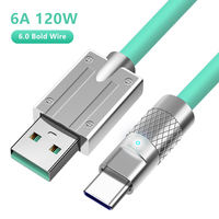 Kabel Pengisian Cepat 120W dari Paduan Seng dengan Desain Tebal, Tahan Lama & Tidak Mudah Patah untuk Komputer dan Printer