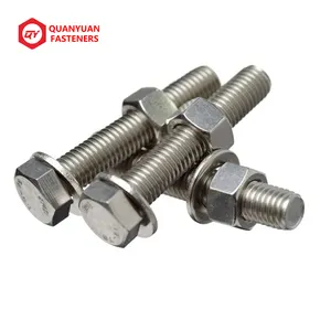 Ss Schrauben M14 Edelstahl und Mutter M12 Unter leg scheibe M10x125 Inox 303 Kopf Hohl A4 304 316 Muttern 316L 310 410 310S Sechs kant schraube