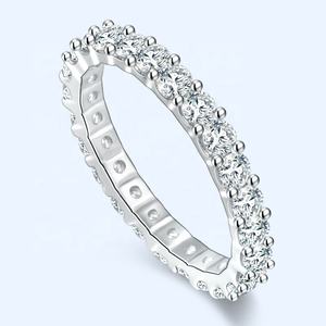 <span class=keywords><strong>Bague</strong></span> femme en <span class=keywords><strong>argent</strong></span> 925 avec rangée complète de diamants exquis étoilé <span class=keywords><strong>Paris</strong></span> mode pour mariage anniversaire fête romantique bijoux cadeau - Product Image 4
