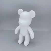Kit d'art et d'artisanat : Ours fluide non peints à peindre par transfert, figurines mignonnes, porte-clés et ours fluides avec tirelire