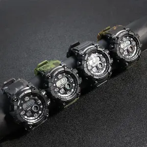 Di alta qualità 34mm orologio rotondo all'aperto orologio sportivo con Display digitale maschile nuovo tipo di cinturino
