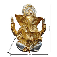Feng Shui résine artisanat dieu hindou Ganesha Statue indien éléphant tronc dieu de la richesse Sculpture Temple indien Thai dieu ornement