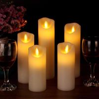 Factory Wax Pillar Moving Wick Fernbedienung Flammen los Mit Fernbedienung LED-Kerzen