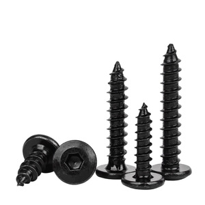 Countersunk Hex Socket <b>Self</b> <b>Tapping</b> <b>Screws</b> Stainless Steel 304 <b>Black</b> Nickel Plated Grade 8.8 M4 M5 for Panel Assembly - Product Image 3