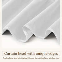 COSENNATUR Cantonnière en velours 220 g/m², largeur 160 cm, bord festonné, passe-tringle, 1 panneau, vente en gros