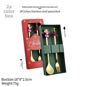 Dingyong OEM/ODM – Ensemble <span class=keywords><strong>de</strong></span> couverts modernes et colorés en acier inoxydable pour Noël, cuillère, <span class=keywords><strong>fourchette</strong></span>, design mignon, ustensiles <span class=keywords><strong>de</strong></span> dessert pour <span class=keywords><strong>restaurant</strong></span> - Product Image 6