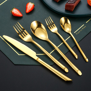 Stainless Steel Cutlery <b>Set</b> Knives Forks Spoons Western Style Steak Dinner Party Use Solid Color First Class Quality - Product Image 3