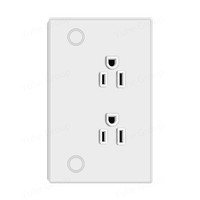 Prise murale intelligente avec ports USB, 2 prises, panneau en verre trempé, contrôle Wi-Fi, usage résidentiel