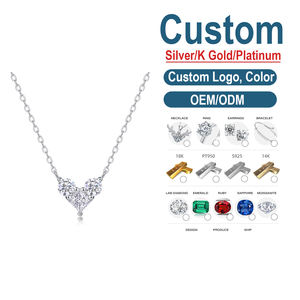 Collana con Ciondolo a Cuore in Moissanite VVS, Diamante Sintetico, Catena in Argento Sterling S925 4.0mm per Donne Smile <span class=keywords><strong>GR</strong></span> - Product Image 1