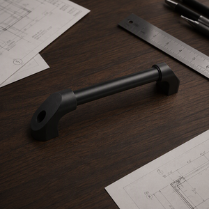 Tirador de aluminio curvo redondo para gabinetes, armarios, cajones, cómodas y dormitorios, con tamaño y espaciado de orificios personalizados - Product Image 1