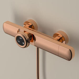 Ensemble de robinet de baignoire et de douche mural thermostatique Vimijia en cuivre brossé or avec 2 réglages de débit d'eau, portable - Product Image 4