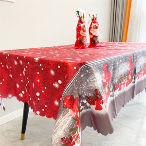 2025 <span class=keywords><strong>nappe</strong></span> de noël Polyester Rectangle Table à manger couverture maison Navidad décorations de noël - Product Image 1
