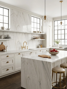 Dalles de marbre naturel Lhasa blanc poli, modernes, imperméables, grandes dimensions, avec garantie d'un an pour salle de bain, cuisine, hôtel (intérieur) - Product Image 2