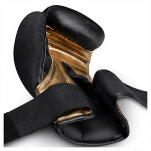 Guantes de Boxeo de Cuero Negro y Dorado de 12 oz con Cierre de Velcro, Guantes de Entrenamiento para Adultos |   Guantes de Boxeo de Cuero de Primera Calidad con Logotipo Personalizado - Product Image 3