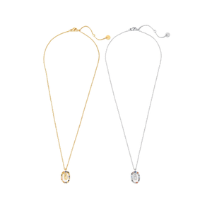 Collana con Ciondolo a Forma di Lettera Q con Diamante 10x15cm, Stile Collare, Gioielli alla Moda in Acciaio Oro e Argento - Product Image 2