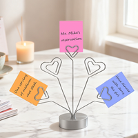 Porte-mémos en fil métallique en forme d'arbre Lerp&Tree avec pinces en forme de cœur, support d'affichage pour notes, photos et cartes, pour la décoration de bureau, de maison ou de table