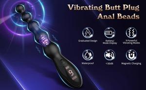 Vibrador Anal de 9 velocidades, cuentas anales, masaje de próstata, doble Motor, estimulador de tapón Anal, vibrador, juguete sexual para hombres y mujeres - Product Image 6
