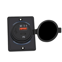 Prise USB 12-24V encastrable, double ports USB QC3.0 Type C, chargeur rapide, garantie 1 an, pour camping-car, bateau, marine