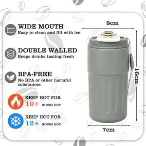 Custom Colorful Personalized Leak Proof Coffee <b>Mug</b> Travel <b>Insulated</b> Metal Stainless Steel 12 oz Coffee Tumbler with logo - Product Image 5