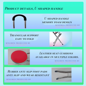 Cane de Apoio Ajustável em Altura, Bastão de Caminhada em Aço Inoxidável para Idosos, Equipamento de Reabilitação Estável - Product Image 2