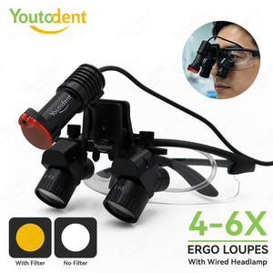 <span class=keywords><strong>Occhiali</strong></span> Ingrandenti Binoculari <span class=keywords><strong>da</strong></span> 48° 5X 400mm-600mm per Chirurgia Dentale con Lampada Frontale a LED <span class=keywords><strong>da</strong></span> 5W - Product Image 4