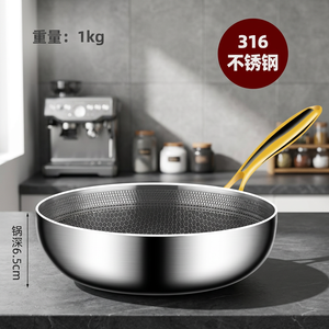 316 Stainless Steel Non-stick Gas & Induction Compatible Classic Design Easy Clean Frying <b>Pan</b> - Product Image 3