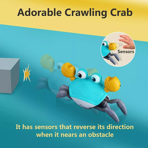 Regalos de cumpleaños infantiles Tummy Time Toys <span class=keywords><strong>Clockwork</strong></span> Walking Dancing Sensing Crawling Crab Baby Toy para niños pequeños 1 2 3 4 años - Product Image 4