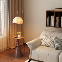 Lampe sur pied LED E27 de luxe moderne unique de style chinois, en fer avec abat-jour en tissu, design suspendu en arc, pour hôtel