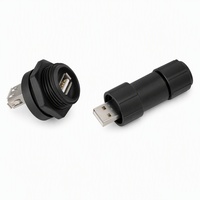 Connecteur circulaire étanche M19 à verrouillage par vis USB RJ45, prise IP68 à angle droit pour montage sur panneau, idéal pour la surveillance extérieure