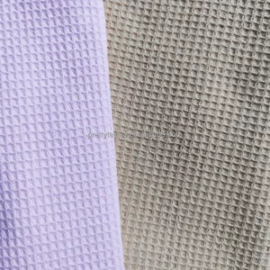 Certificato OEKO-Tex 100% cotone all'ingrosso della fabbrica tessuto waffle tinta unita con piccolo MOQ e colori misti - Product Image 2