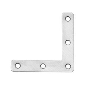 Plaque <span class=keywords><strong>de</strong></span> jonction en L en acier inoxydable, <span class=keywords><strong>support</strong></span> d'angle à 90 degrés pour système <span class=keywords><strong>de</strong></span> profilés 2020 3030 4040 - Product Image 1