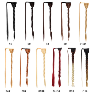 Extensiones de cola de caballo rubia sintética Cola de caballo de pelo trenzado largo y recto para mujer Pony Natural de 30 pulgadas - Product Image 3