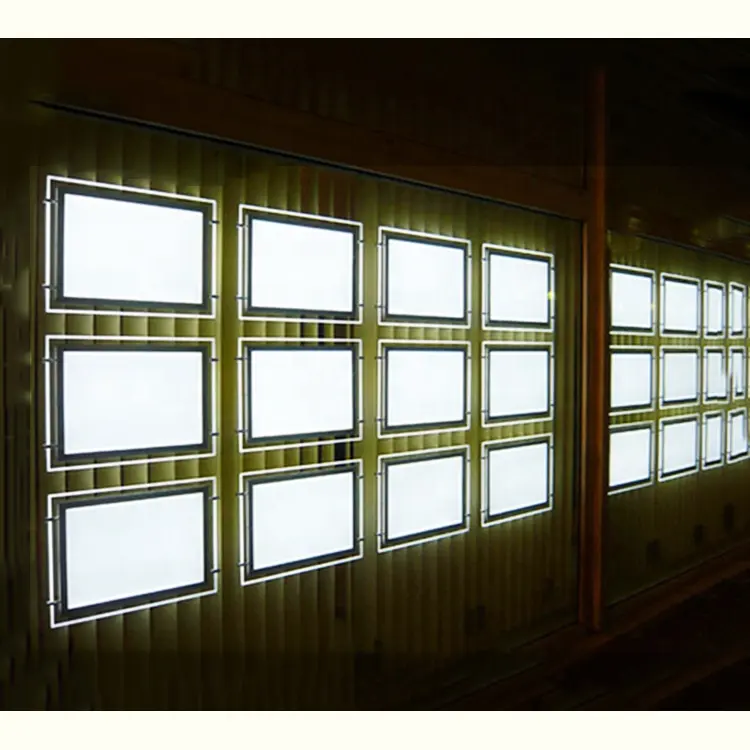 Hoge Kwaliteit Verlichte Led Teken Raam Muur Plafond Opknoping Billboard Fotolijsten Lichtbak Display