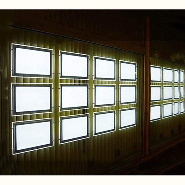 High Quality Acrylic Lighted LED Sign Single/Double Sided Low Power Consumption Window Wall Ceiling Hanging Billboard Light Box