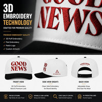 Casquette de baseball unisexe sportive et urbaine à 5 panneaux, en coton respirant et léger, avec logo brodé 3D personnalisé et image imprimée de haute qualité