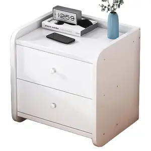 JIAMUJIA Factory price small spaces side end table storage cabinets bedside cupboard white end nightstand night table