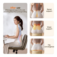 Coussin de siège ergonomique en coton réglable avec soutien de posture incurvé, massage dorsal bilatéral chauffant, soulagement universel des douleurs dorsales