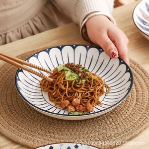 Japanese Striped Underglaze Color High Aesthetic <b>Ceramic</b> Restaurant Kitchen Dinner Dishes <b>Plates</b> - Product Image 3