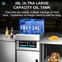 Friteuse électrique professionnelle à double cuve et double panier pour poulet et frites, 24L, avec minuterie, nouveau produit